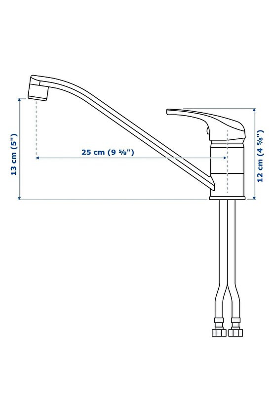 LAGAN eviye bataryası, krom kaplama, 16 cm
