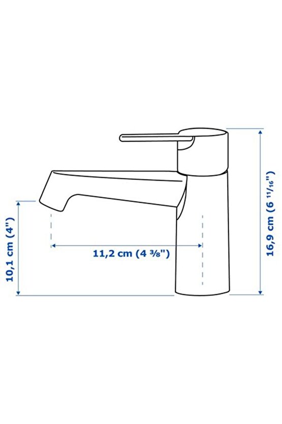 - BROGRUND, lavabo bataryası, krom kaplama, 17 cm
