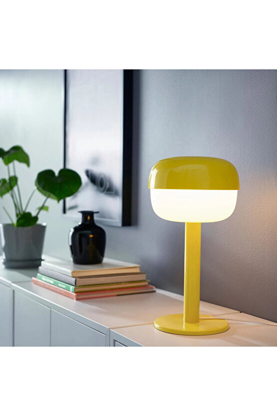 Blåsverk Abajur 36 Cm Masa Lambası Beyaz-sarı Renk I.k:e.a