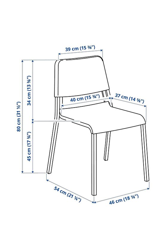 Kumaş yok beyaz plastik sandalye akdenizshop 47 x 78 x 41 1 Yıl Beyaz Sandalye Modern Plastik 1