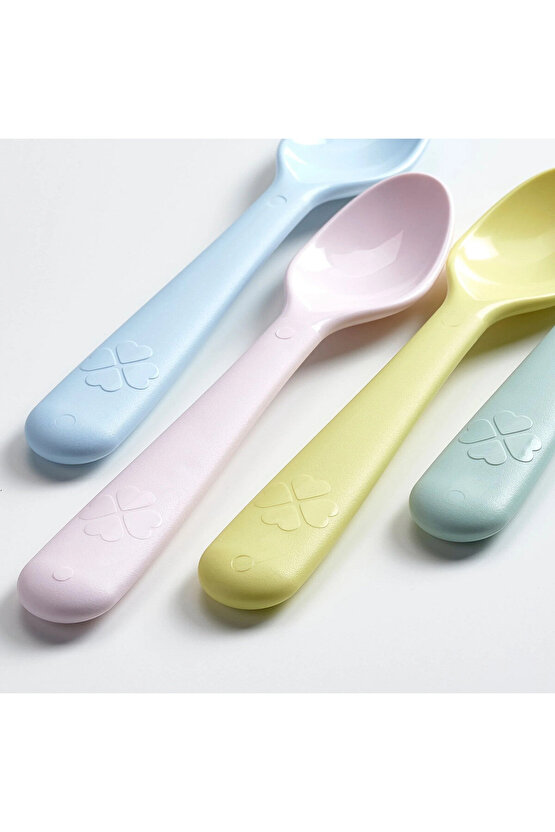 4 Adet Plastik Kaşık Uzunluk: 16 cm İkea 4 Lü Çocuk Mama Kaşığı Seti Beslenme Kaşığı