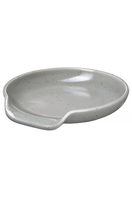 Rödsyra 12 cm Stoneware Porselen Açık Gri Kepçe Kaşık Tutucu Standı