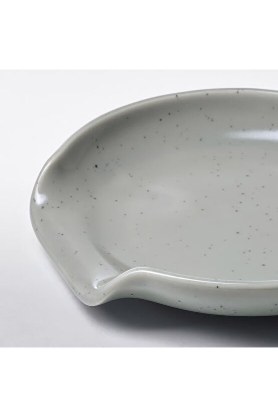 Rödsyra 12 cm Stoneware Porselen Açık Gri Kepçe Kaşık Tutucu Standı