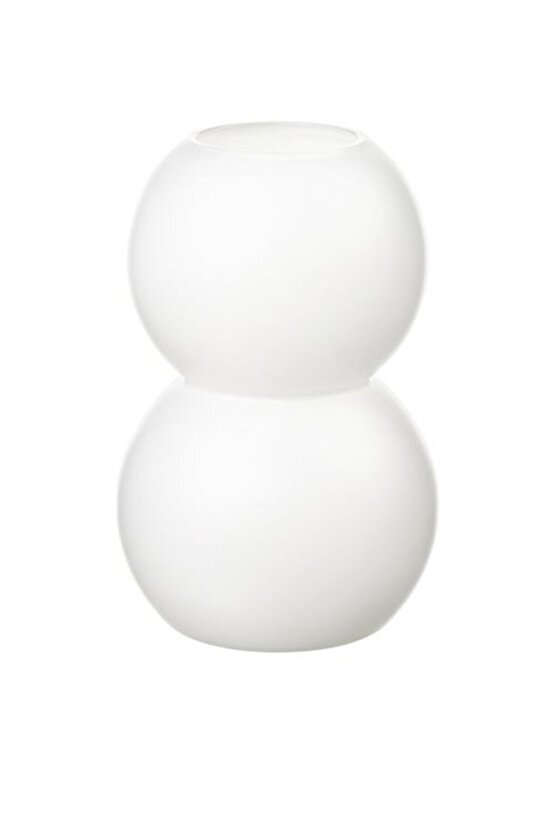 Vınterfınt beyaz cam vazo 21,5cm