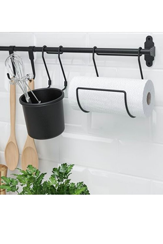 Hultarp duvar askısı banyo askısı kahve köşesi askısı 80cm Siyah