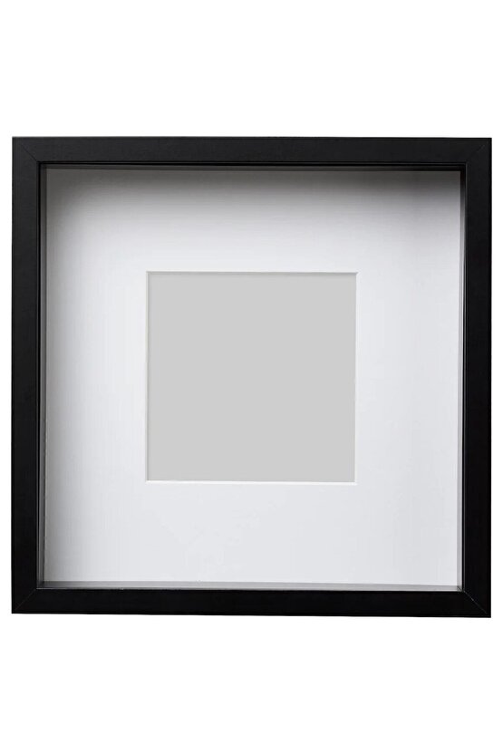 Sannahed 25x25 Cm Siyah Çiçek Konabilen Derin Kutu Çerçeve Ahşap Fotoğraf Resim Çerçevesi