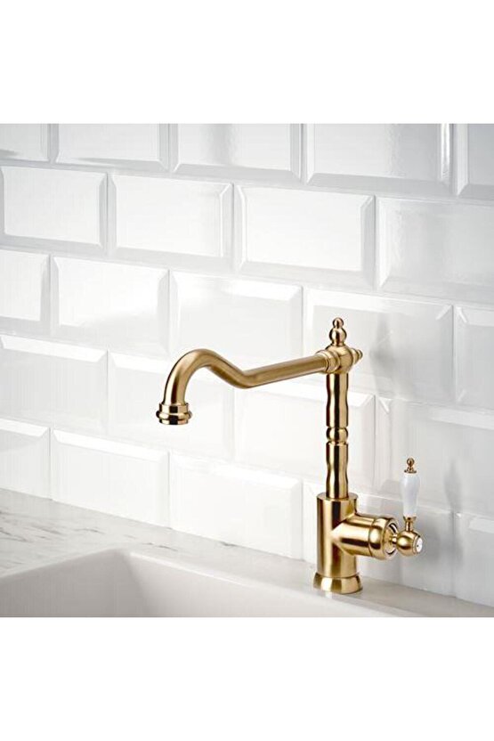 Mutfak Bataryası, Gold Renk Metal Yükseklik 28 cm