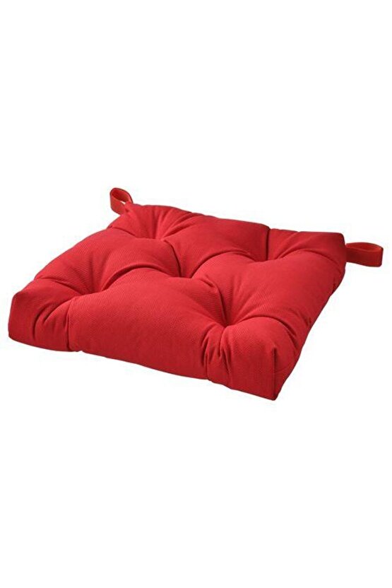 Sandalye Minderi Kırmızı Renk 4035x38x7 Cm Cırt-Cırtlı IKEA-Pamuklu