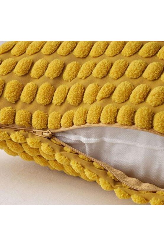 Kırlent Kılıfı Koyu Sarı-Hardal Renk 50x50 cm Ev Tekstil
