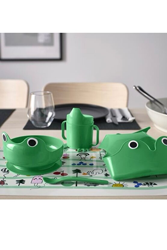 Donmezco mata yemek takımı çocuk yemek seti yeşil 4 parça