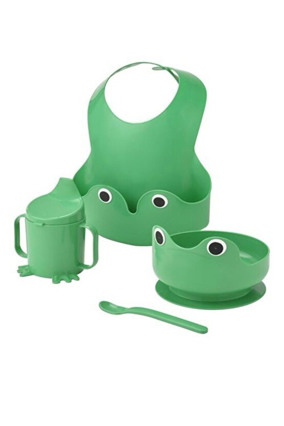Donmezco mata yemek takımı çocuk yemek seti yeşil 4 parça