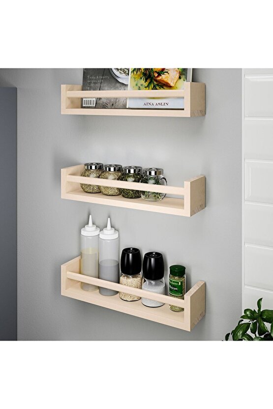 BEKVAM BAHARATLIK RAFI DUVAR RAFI ÇERÇEVE RAFI KİTAPLIK AHŞAP RAF 40x10x9 Cm