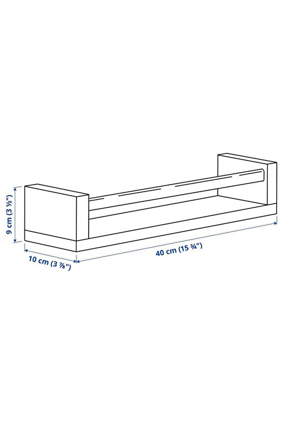 BEKVAM BAHARATLIK RAFI DUVAR RAFI ÇERÇEVE RAFI KİTAPLIK AHŞAP RAF 40x10x9 Cm