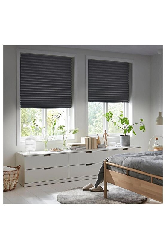 Schottis Store Perde stor perde donmezco- 100x190 Cm - Koyu Gri