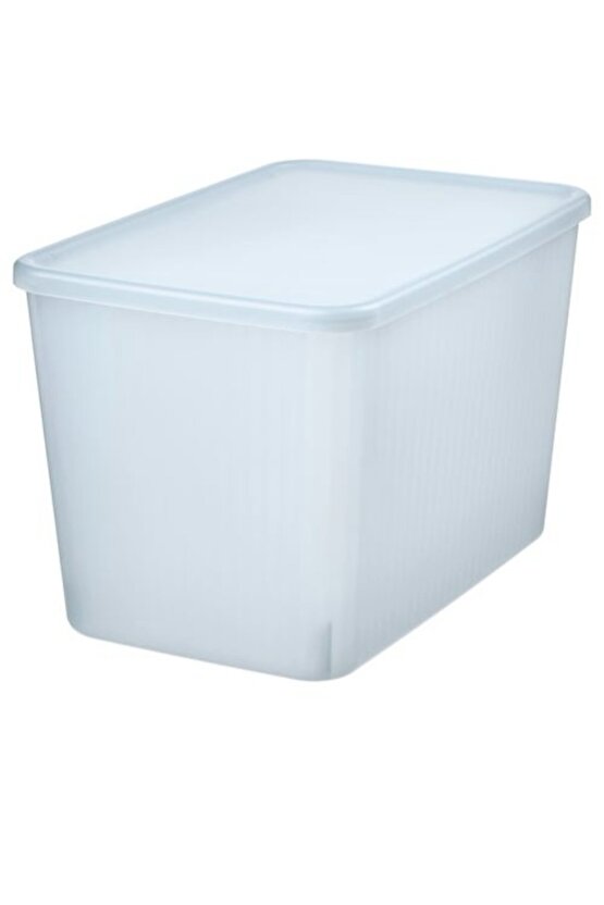 Rykta kapaklı kutu 24x36x23cm şeffaf gri-mavi 14.5lt