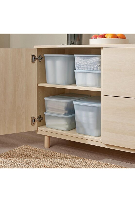 Rykta Kapaklı Kutu Şeffaf Gri-Mavi 18x24x12 Cm3.5 Lt 80533198