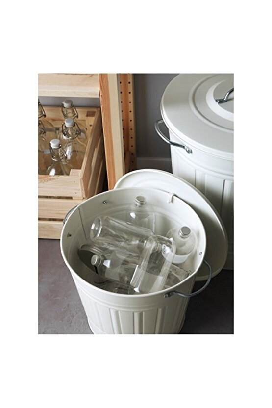 Beyaz Knodd Çöp Kutusu 16 Litre, Çelik,