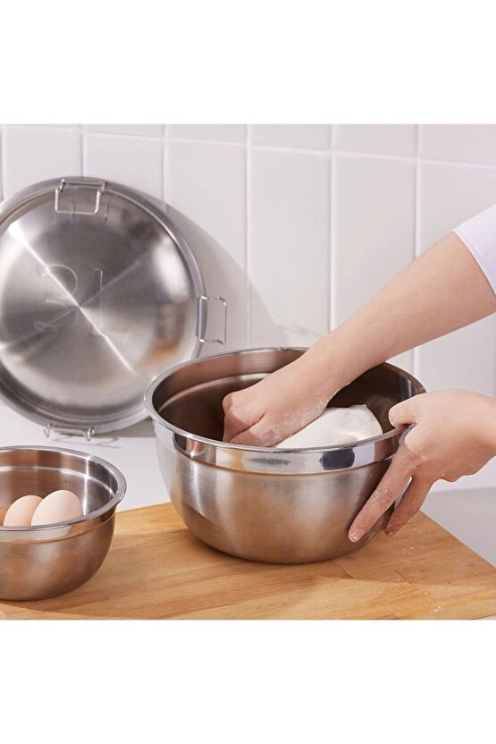 Cıklıd Çelik Saklama Kabı Seti, Paslanmaz Çelik, 3lü Set