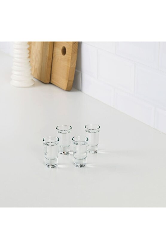 Likor Bardağı, Shot Bardağı, Cam, 2,5 cl, 4 Adet