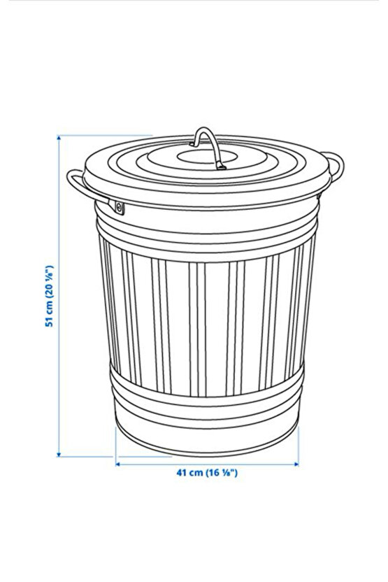 Knodd Çöp Kutusu 40L kapaklı gri