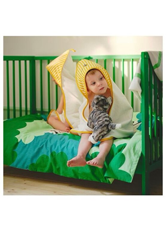 Grönfınk bebek nevresim takımı, 60x120 yeşil-turkuaz