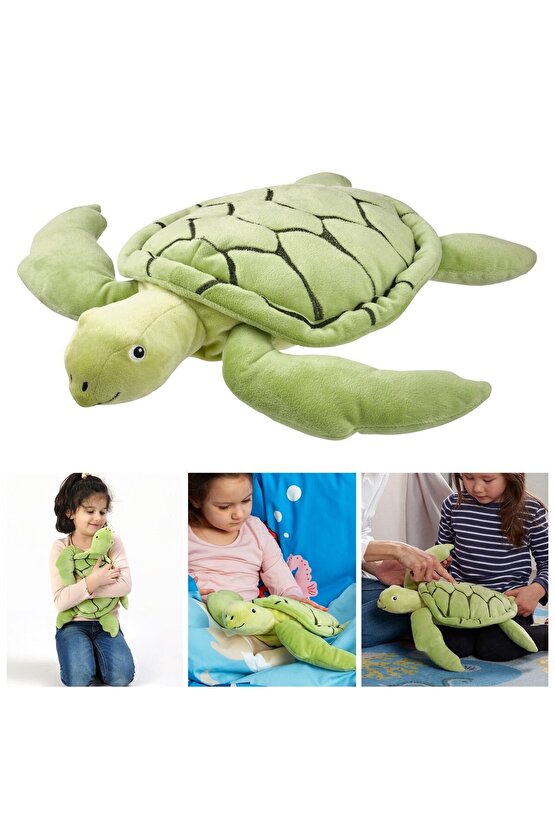 BLAVİNGAD Yeşil 44 cm Caretta Caretta Deniz Kaplumbağası Yumuşak Peluş Oyuncak
