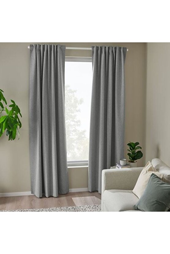 - ROSENMANDEL, karartma perde2 kanat, gri, 135x300 cm