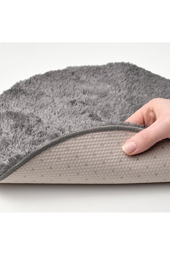 Peluş-Kaydırmaz Taban Sandalye Minderi MeridyenDukkan Gri Renk 32 cm Tabure-Bank-Sandalye Minderi