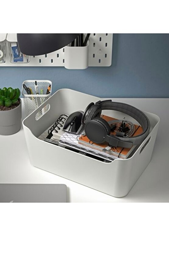 Uppdatera kutu beyaz organizer kutu, düzenleyici kutu donmezco beyaz çok amaçlı kutu 34x24cm