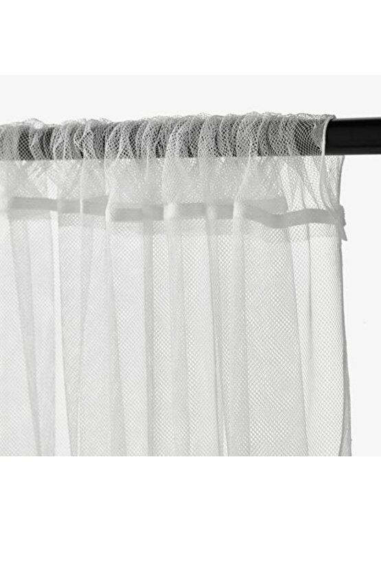 Lıll tül perde2 kanat, beyaz 280x300 şeffaf kumaş polyester