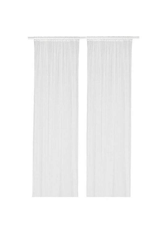 Lıll tül perde2 kanat, beyaz 280x300 şeffaf kumaş polyester