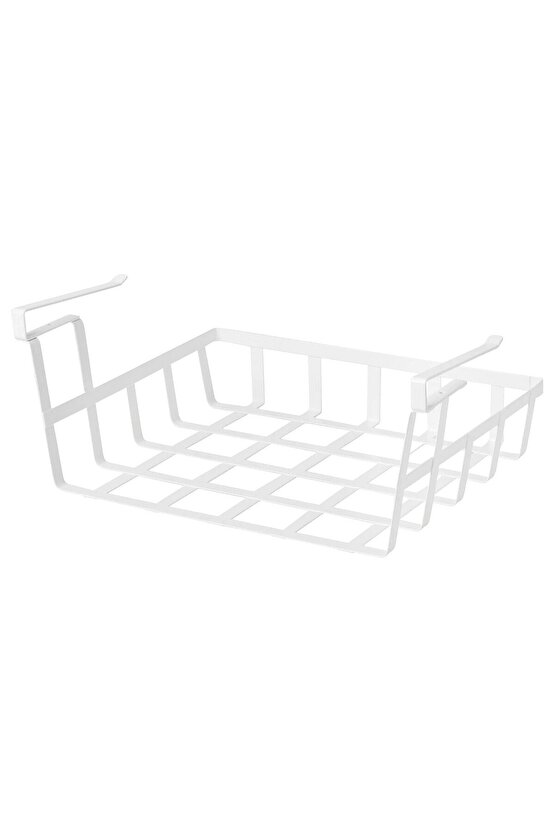 Asılabilir Dolap Düzenleyici 36x26x14 Cm İkea Dolap Askısı Metal Sepet Beyaz