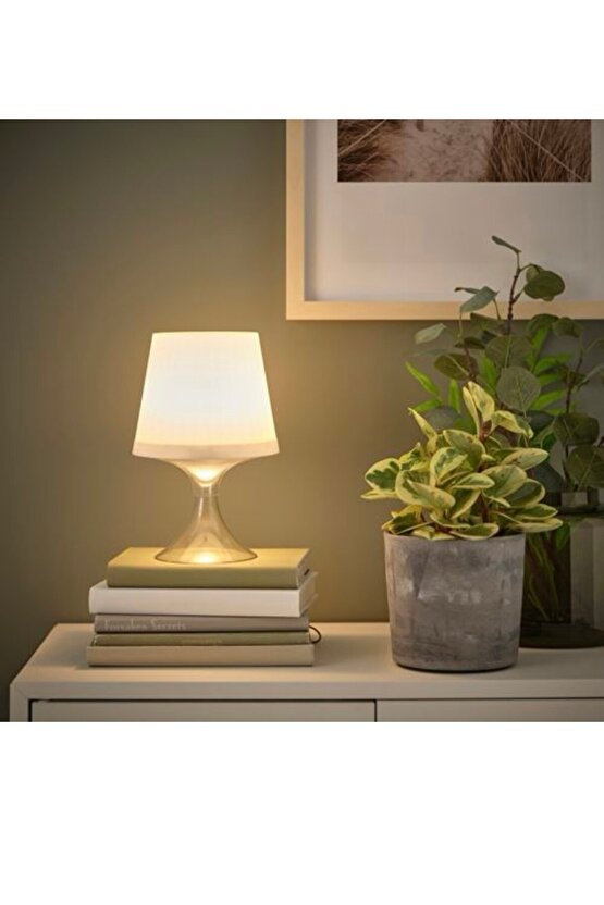 Lampan led li masa lambası, pilli, beyaz, 24cm