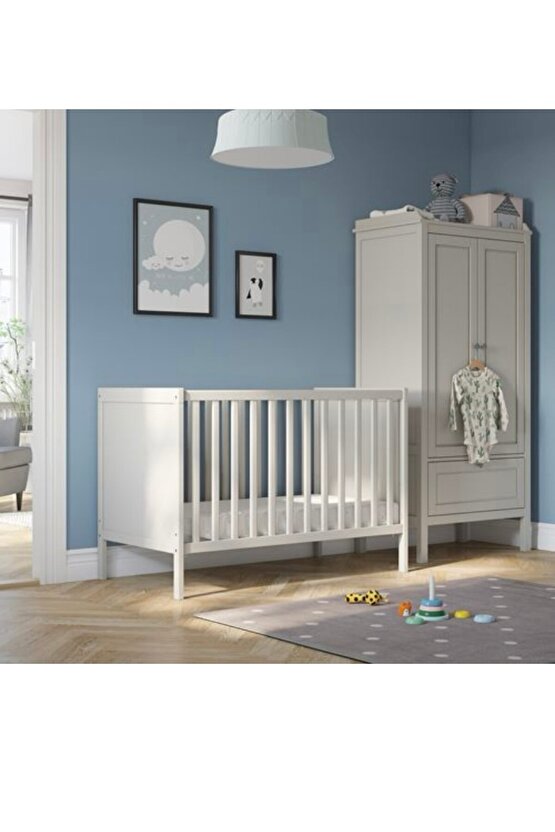 Sundvık bebek karyolası, gri 60x120