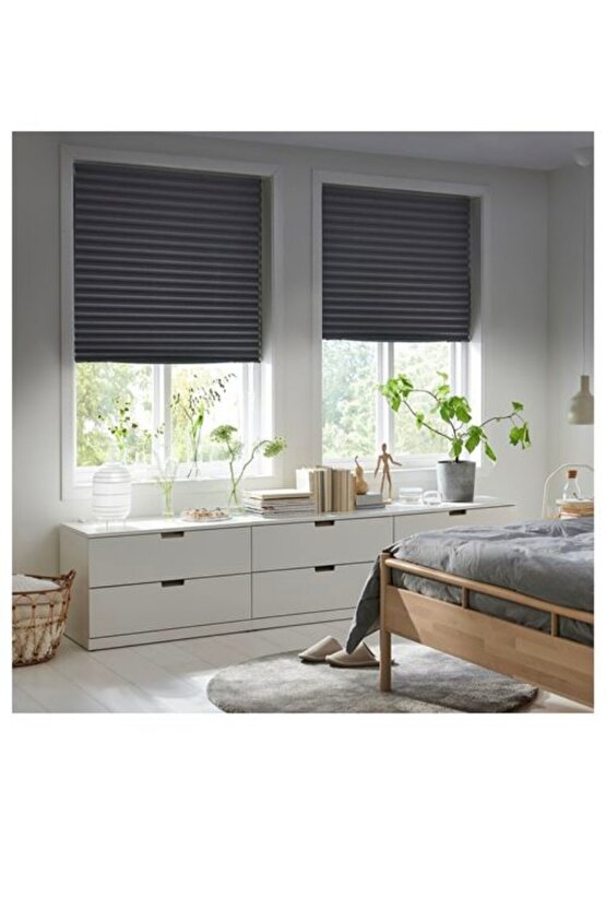 Schottıs stor perde, koyu gri 100x190 karartma perde polyester