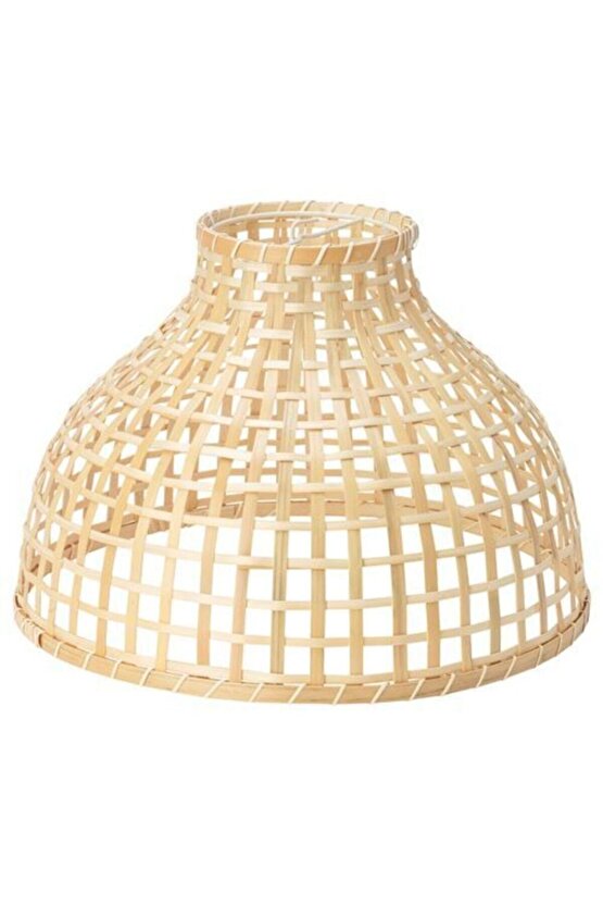 Bambu Sarkıt Lamba Abajur Başlığı, Bambu 36x25 Cm Modern Lamba