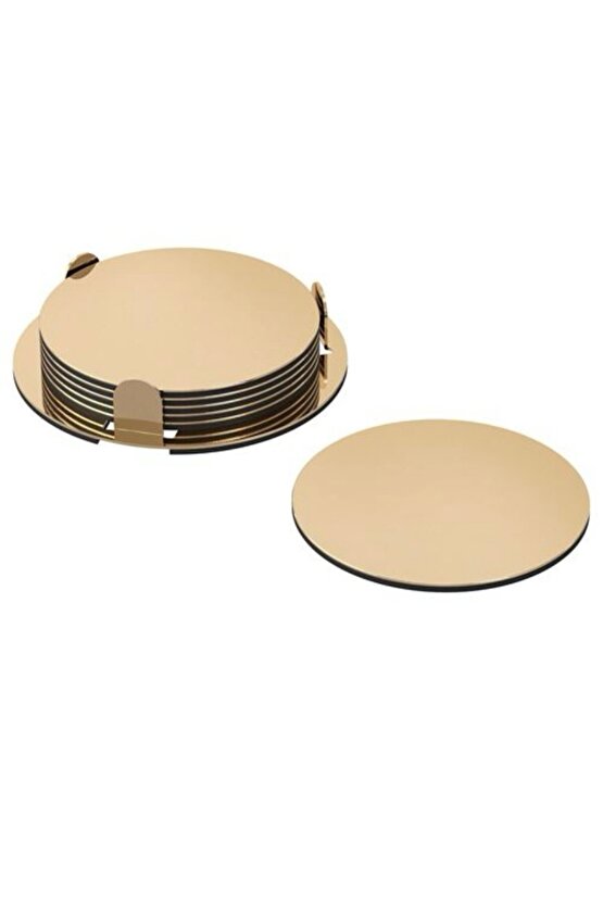 Glattıs bardak altlığı, pirinç rengi 8,5cm 6 adet