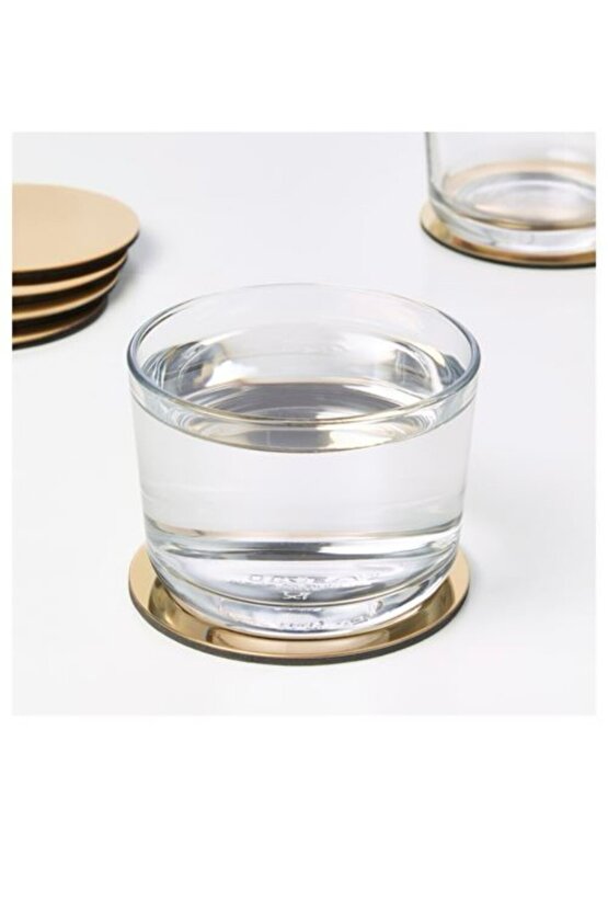 Glattıs bardak altlığı, pirinç rengi 8,5cm 6 adet