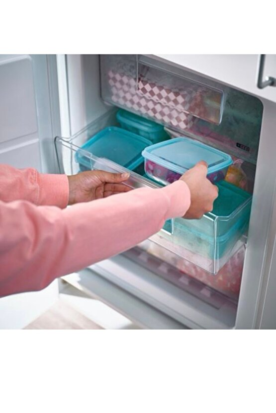 Pruta plastik saklama kabı seti mavi 0,6lt, 3 parça