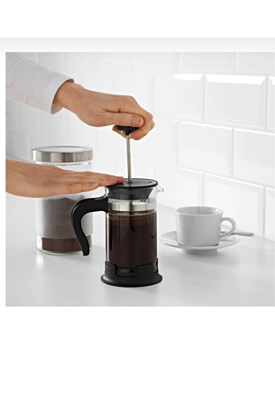 French Press Siyah 1 Lt Yükseklik: 22 cm Çap: 10 cm