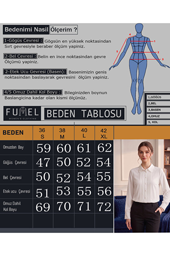 Kadın Beyaz Nakışlı Detaylı Gömlek