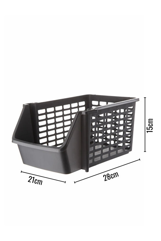 6 Adet Üst Üste Geçebilen Çok Amaçlı Düzenleyici Organizer Büyük Boy - Gri