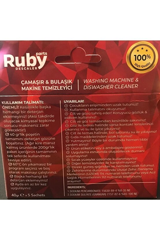 Çamaşır ve Bulaşık Makinası Temizleyici 5 Paket