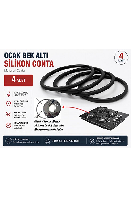 ızgara cam ocak alt sac conta makaron takımı