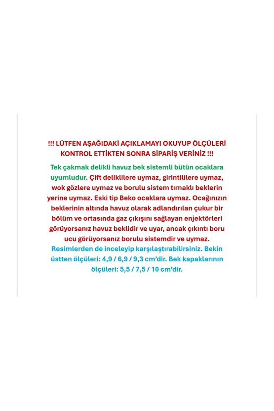 4 Parça (PROFİLO-BOSCH-SİEMENS UYUMSUZ) Ocak Bek Şapkası Takımı