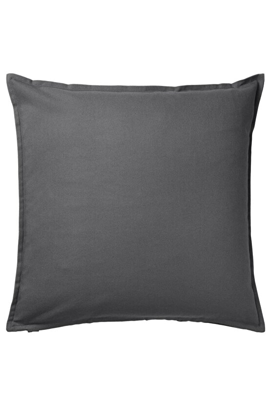 Gurlı Kırlent Kılıfı - 50x50 Cm - Koyu Gri
