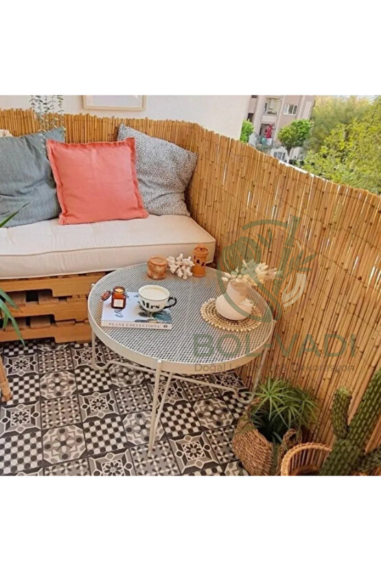 1 Metre Yükseklik X 5 Metre Genişlik Bambu Kamış Hasır Çit Dekoratif Bahçe Balkon ve Duvar Çiti .