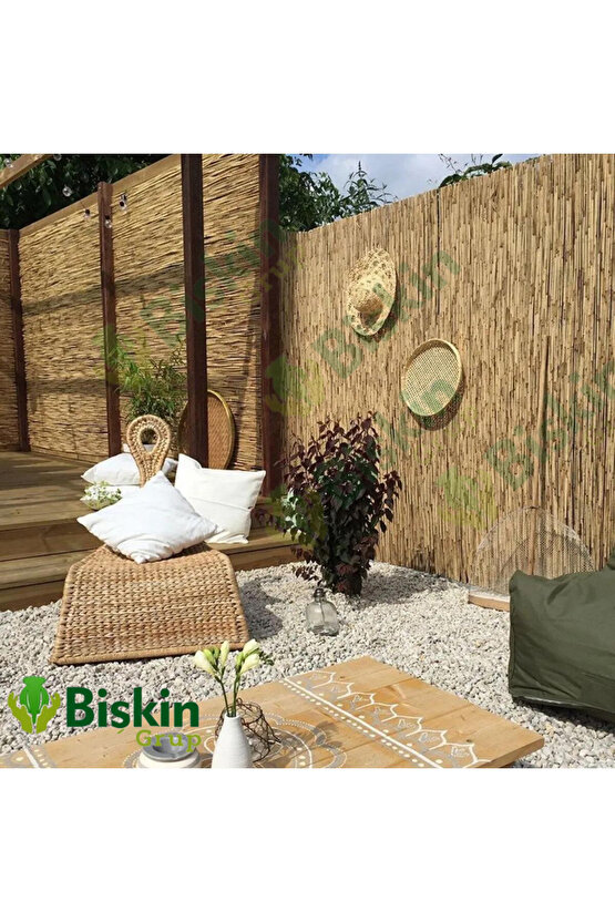 Kamış Çit – 200 CM Yükseklik x 200 Genişlik CM Hasır Çit, Natural Bambu Çit Bahçe Dekoru