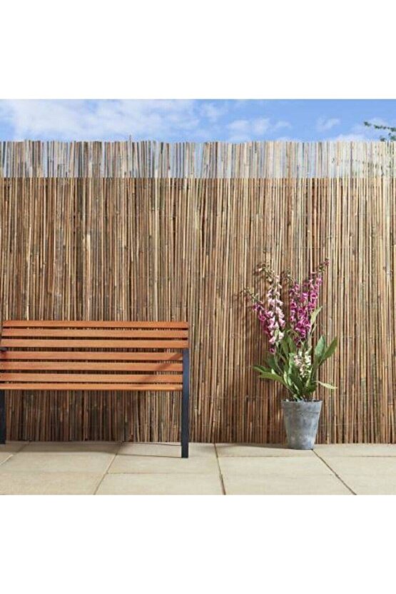 Bambu Çit Kamış Çit Hasır Çit 1,5x4,5 Metre Eni 1,5 Metre Uzunluk 4,5 Metre