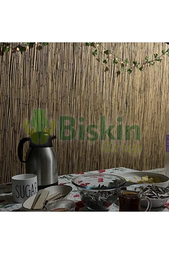 2.5 Metre X 5  Metre Bambu Kamış Hasır Çit , Bahçe Balkon Gölgelik vb. Dekorasyon Doğal